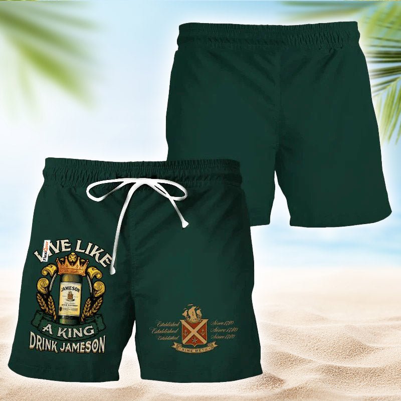 Jameson Green Black Basic Swim Trunks - Flexiquor.com
