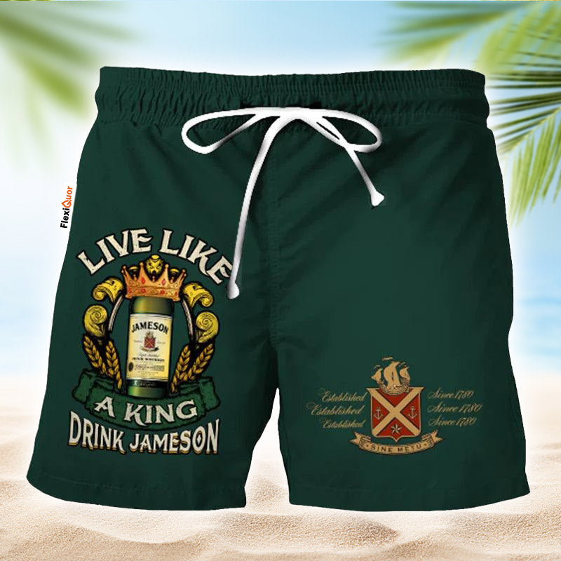 Jameson Green Black Basic Swim Trunks - Flexiquor.com
