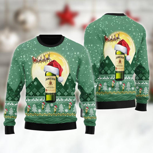 Santa Claus Sleigh Jameson Ugly Sweater