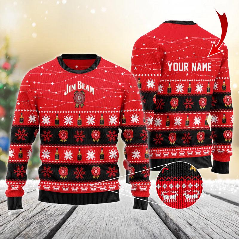 Personalized Christmas Twinkle Lights Jim Beam Christmas Sweater