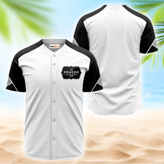 Kraken Rum White And Black Jersey Shirt - Flexiquor.com