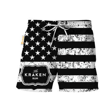 Kraken USA Flag Swim Trunks - Flexiquor.com