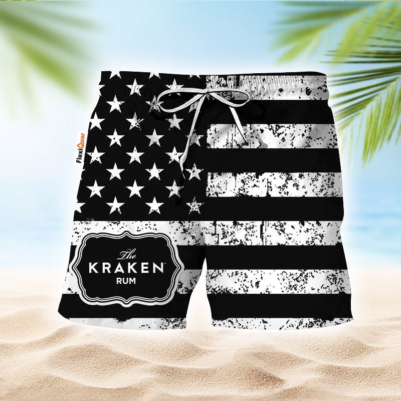 Kraken USA Flag Swim Trunks - Flexiquor.com