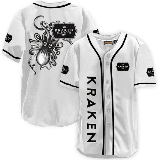 Kraken White Baseball Jersey - Flexiquor.com