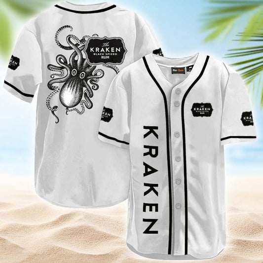 Kraken White Baseball Jersey - Flexiquor.com