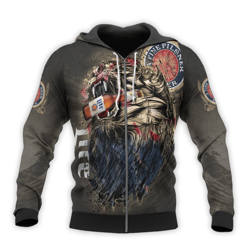 The Roaring Lion Miller Lite Hoodie & Zip Hoodie - Flexiquor.com