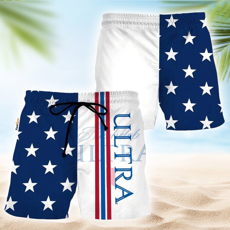 Michelob Ultra American Flag Swim Trunks - Flexiquor.com