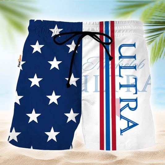 Michelob Ultra American Flag Swim Trunks - Flexiquor.com