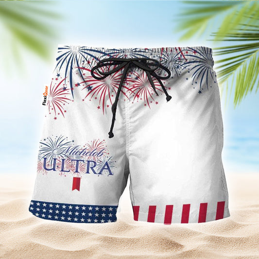 Michelob Ultra American Independence Day Swim Trunks - Flexiquor.com