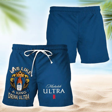 Michelob Ultra Blue Basic Swim Trunks - Flexiquor.com
