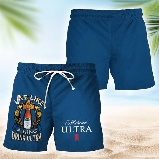 Michelob Ultra Blue Basic Swim Trunks - Flexiquor.com
