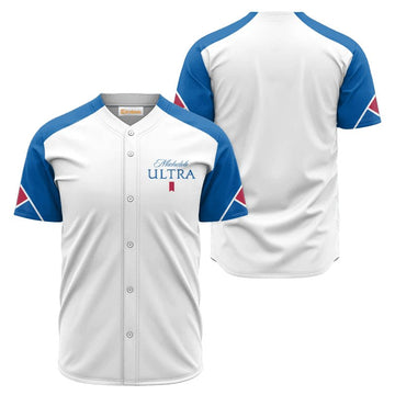 Michelob Ultra White And Blue Jersey Shirt - Flexiquor.com