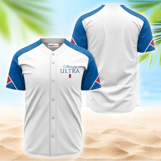 Michelob Ultra White And Blue Jersey Shirt - Flexiquor.com