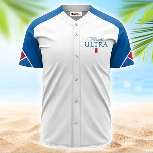 Michelob Ultra White And Blue Jersey Shirt - Flexiquor.com