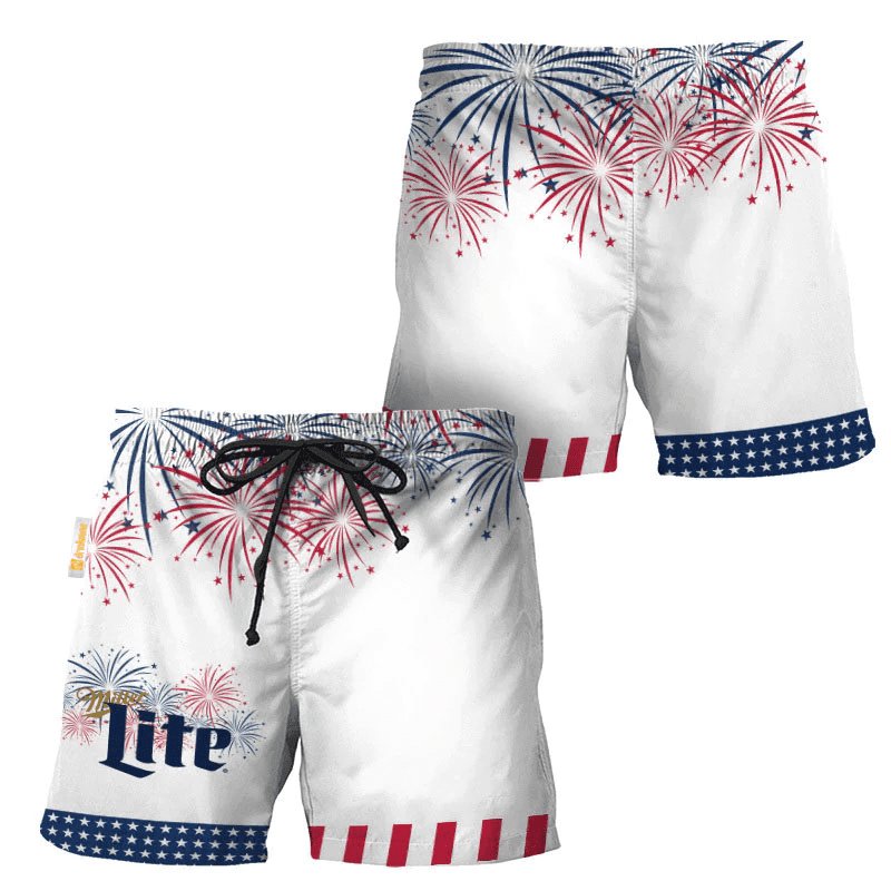 Miller Lite American Independence Day Swim Trunks - Flexiquor.com