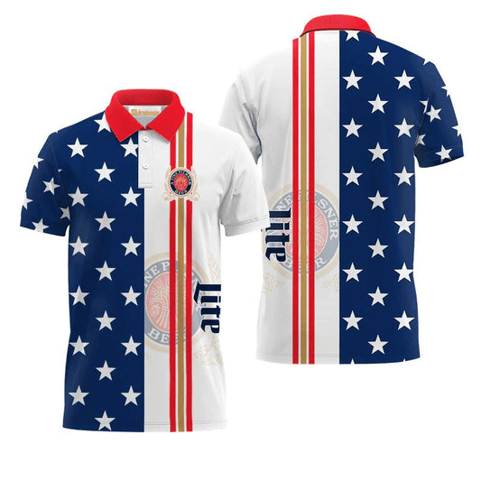 Miller Lite Fourth Of July Polo Shirt - Flexiquor.com