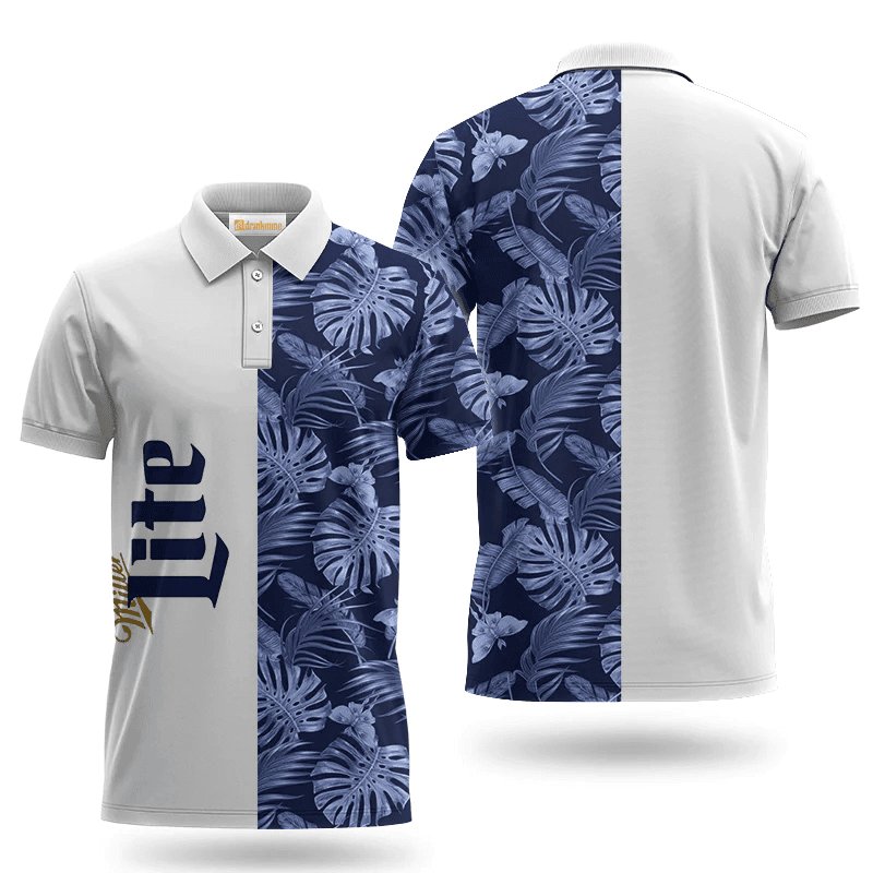 Miller Lite Swiss Cheese Leaf Polo Shirt - Flexiquor.com