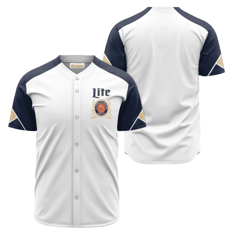 Miller Lite White And Blue Jersey Shirt - Flexiquor.com