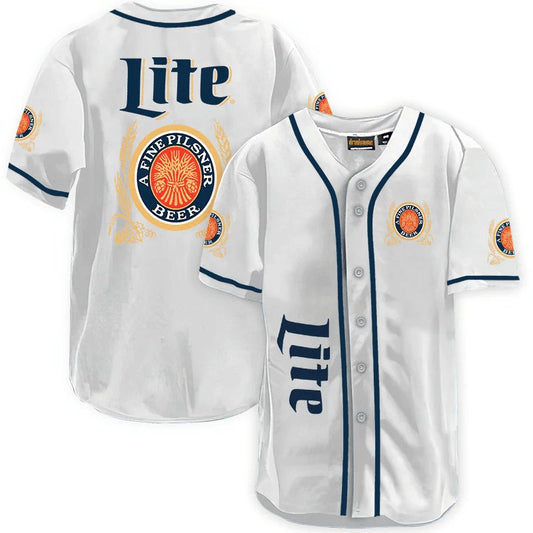 Miller Lite White Baseball Jersey - Flexiquor.com