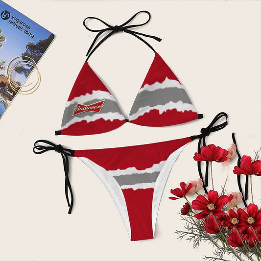 Torn Paper Budweiser Triangle Bikini - Flexiquor.com