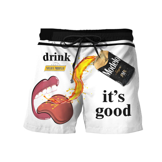 Let's Drink Modelo Negra Swim Trunks - Flexiquor.com