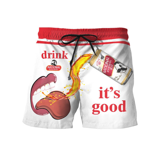 Let's Drink National Bohemian Swim Trunks - Flexiquor.com