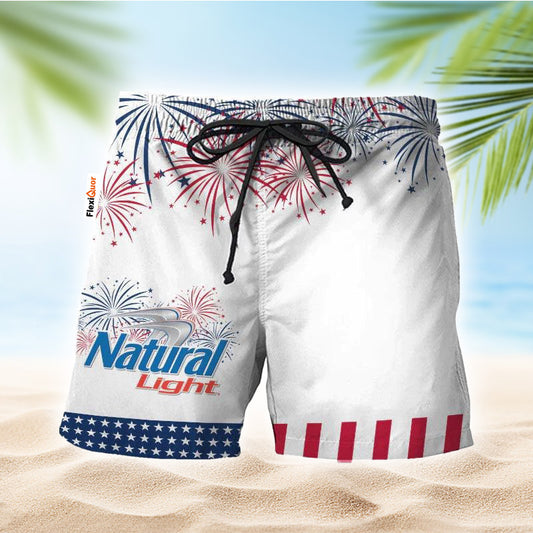 Natural Light American Independence Day Swim Trunks - Flexiquor.com