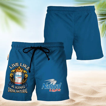 Natural Light Blue Basic Swim Trunks - Flexiquor.com
