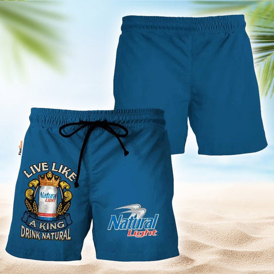 Natural Light Blue Basic Swim Trunks - Flexiquor.com