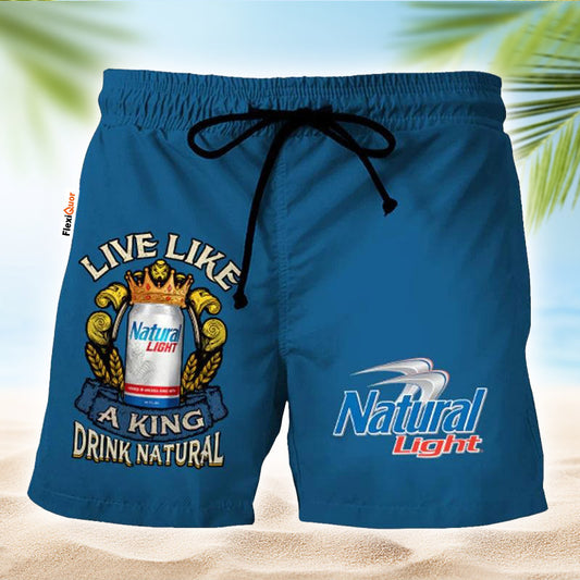 Natural Light Blue Basic Swim Trunks - Flexiquor.com