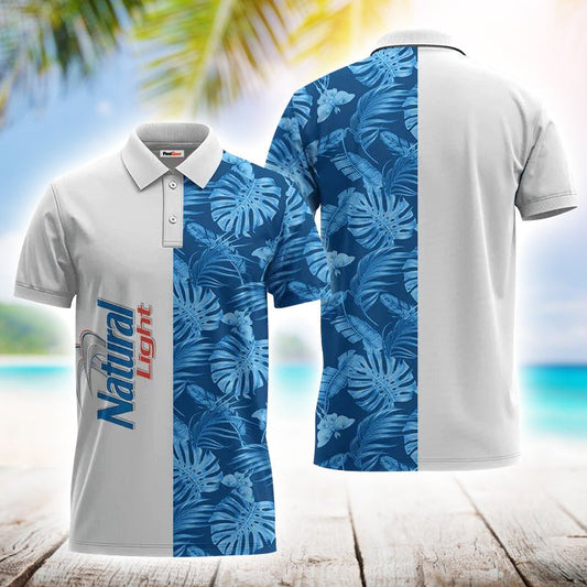 Natural Light Swiss Cheese Leaf Polo Shirt - Flexiquor.com