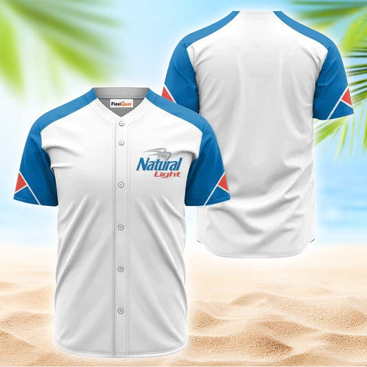 Natural Light White And Blue Jersey Shirt - Flexiquor.com