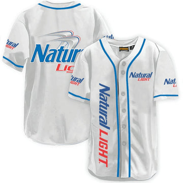 Natural Light White Baseball Jersey - Flexiquor.com