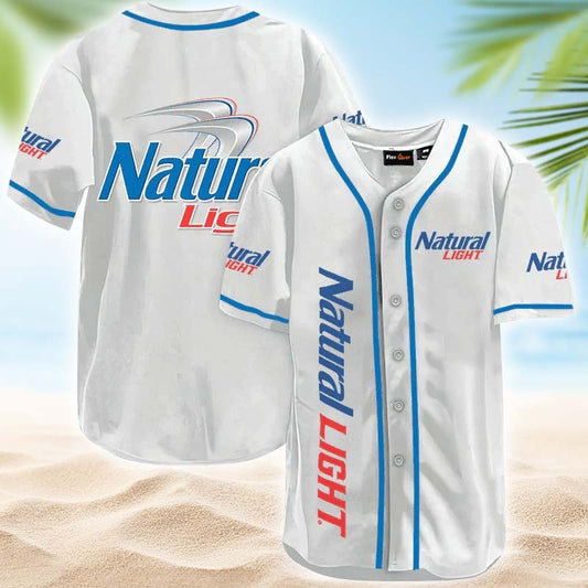 Natural Light White Baseball Jersey - Flexiquor.com