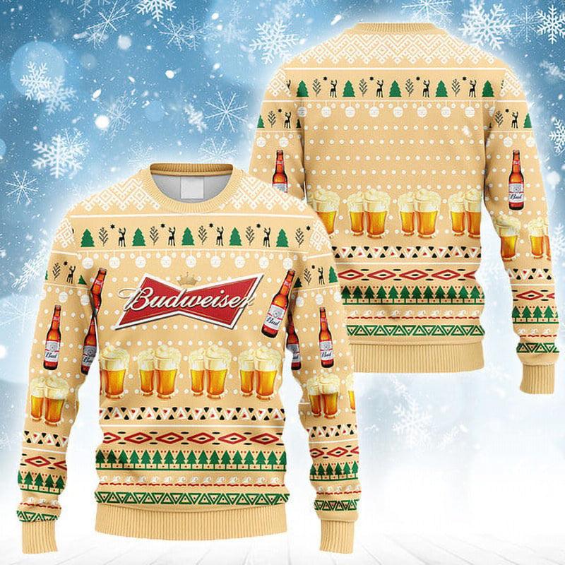 Novelty Budweiser Christmas Ugly Sweater