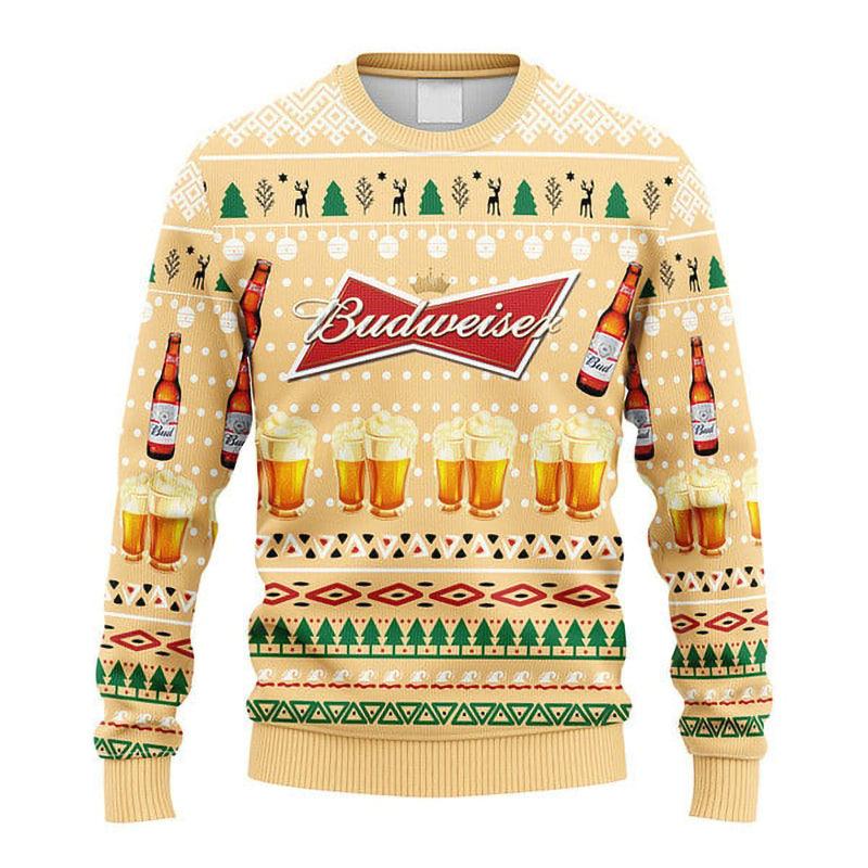 Novelty Budweiser Christmas Ugly Sweater