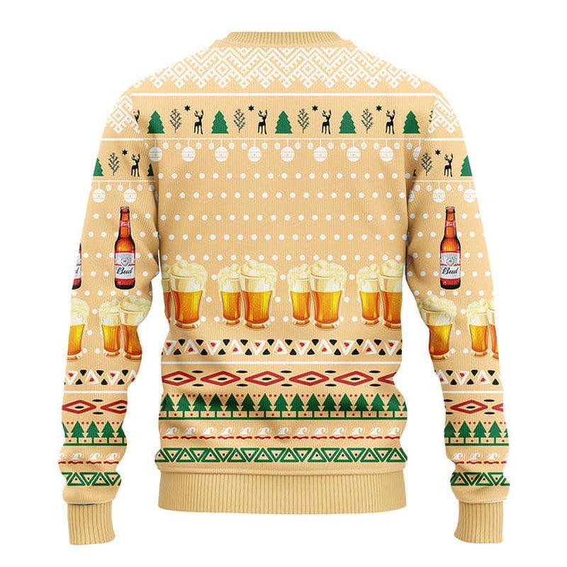 Novelty Budweiser Christmas Ugly Sweater