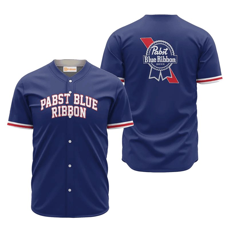 Pabst Blue Ribbon Blue Basic Jersey Shirt - Flexiquor.com