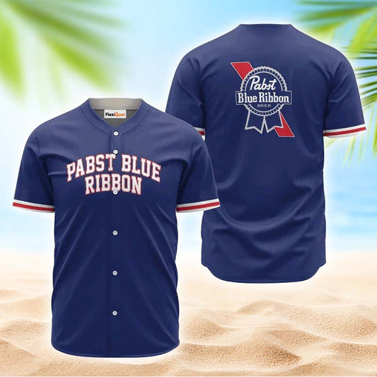 Pabst Blue Ribbon Blue Basic Jersey Shirt - Flexiquor.com