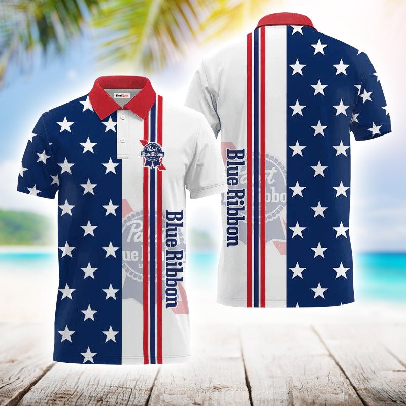 Pabst Blue Ribbon Fourth Of July Polo Shirt - Flexiquor.com