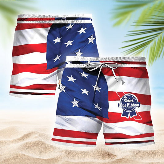Pabst Blue Ribbon Fourth Of July Swim Trunks - Flexiquor.com