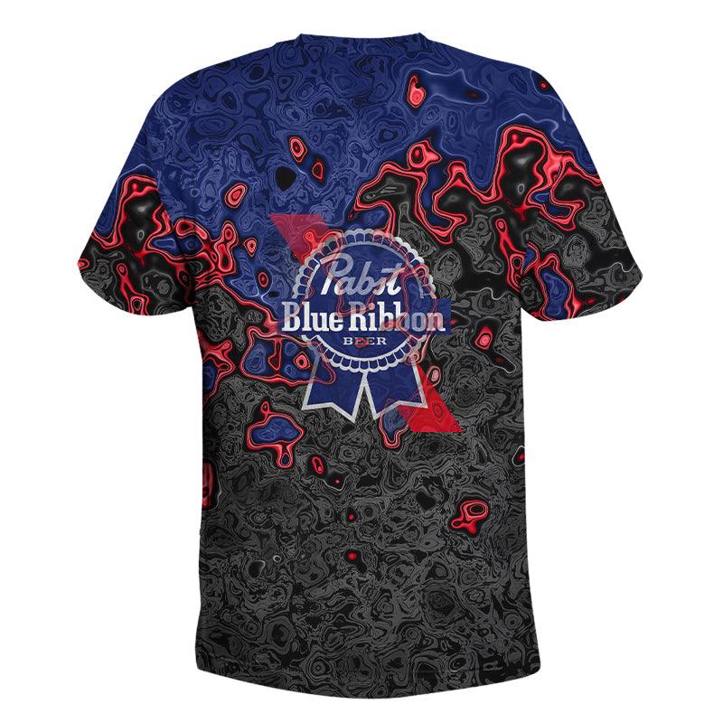 Holographic Colorful Pabst Blue Ribbon T-Shirt