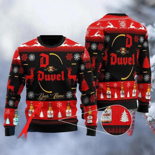 Personalized Black Duvel Beer Ugly Sweater