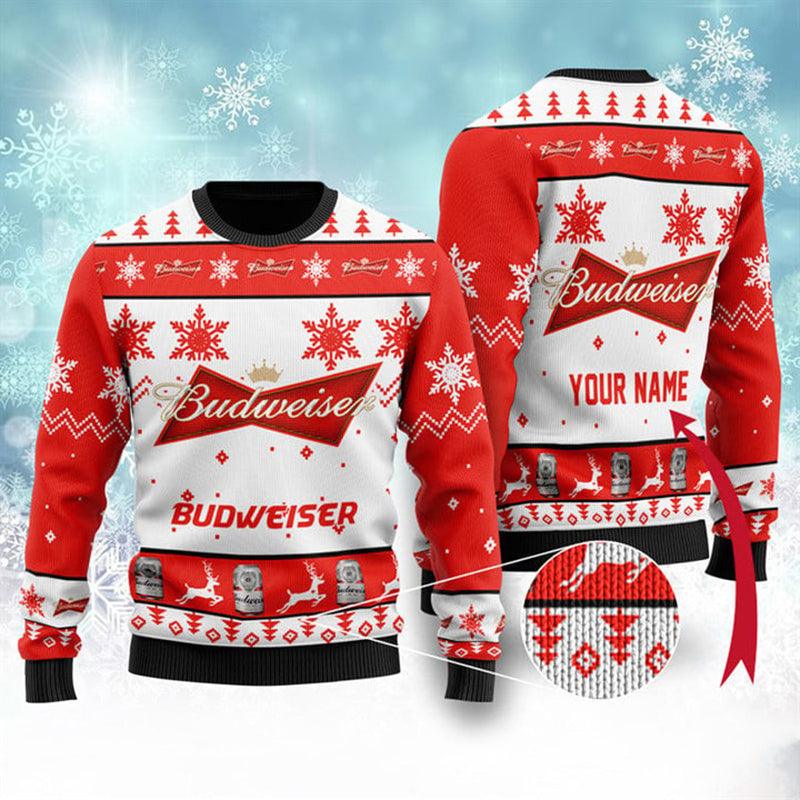 Personalized Budweiser Beer Ugly Sweater