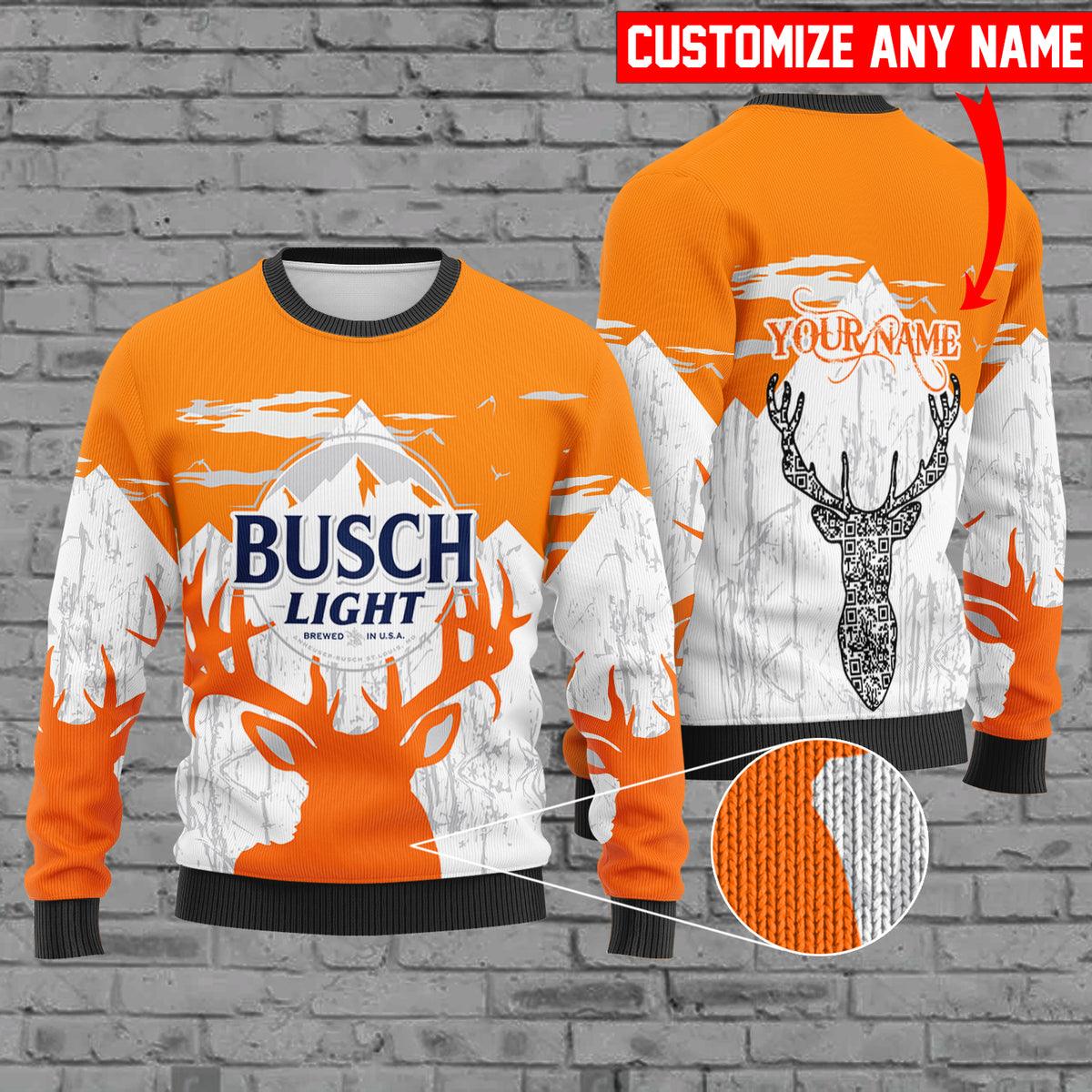 Personalized Busch Light Reindeer Ugly Sweater