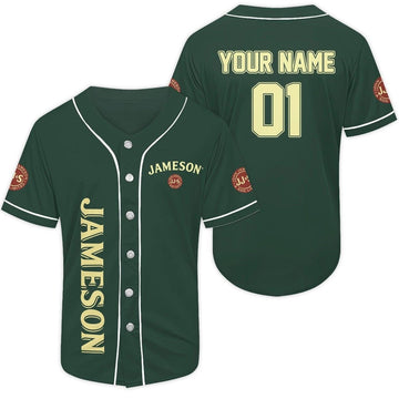 Personalized Green Jameson Whiskey Baseball Jersey - Flexiquor.com