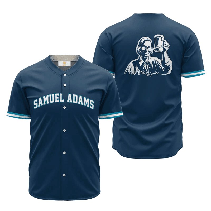 Samuel Adams Blue Basic Jersey Shirt - Flexiquor.com