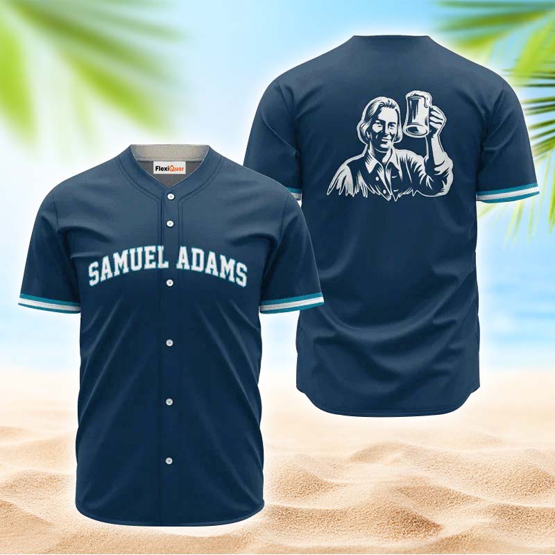 Samuel Adams Blue Basic Jersey Shirt - Flexiquor.com