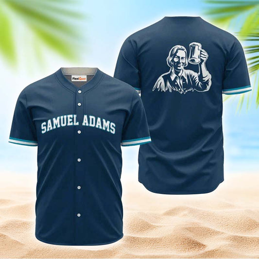 Samuel Adams Blue Basic Jersey Shirt - Flexiquor.com