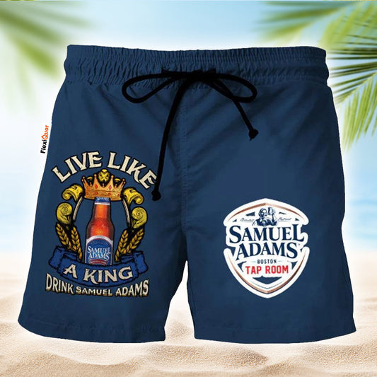 Samuel Adams Blue Basic Swim Trunks - Flexiquor.com